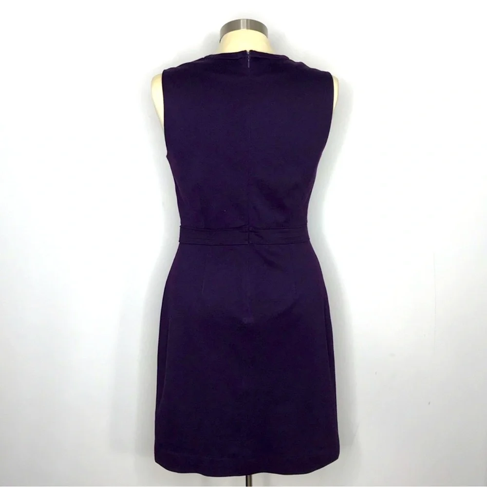 Banana Republic dark purple gorgeous size 6 Dress ruffles V neck flattering - Picture 2 of 5
